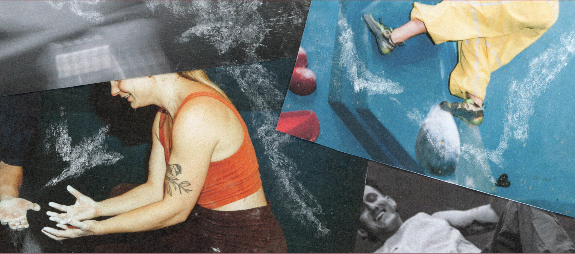 Collage of climbers at bouldering project