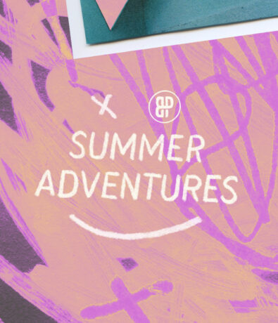 Summer Adventures overlayed on a playful background