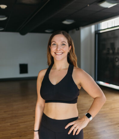 Group fitness instructor Lindsay Demblowski teaches active movement and group fitness classes driven by music.