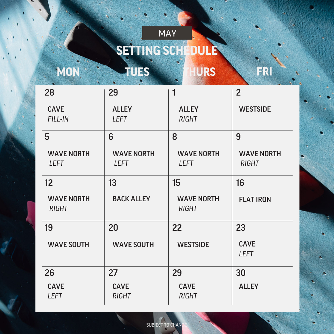 May Setting Schedule