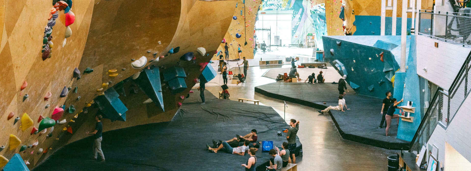 Main bouldering space at Boston Bouldering Project