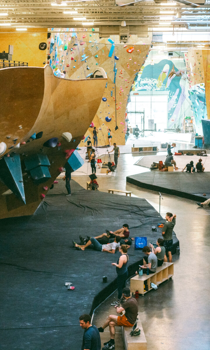 Main bouldering space at Boston Bouldering Project