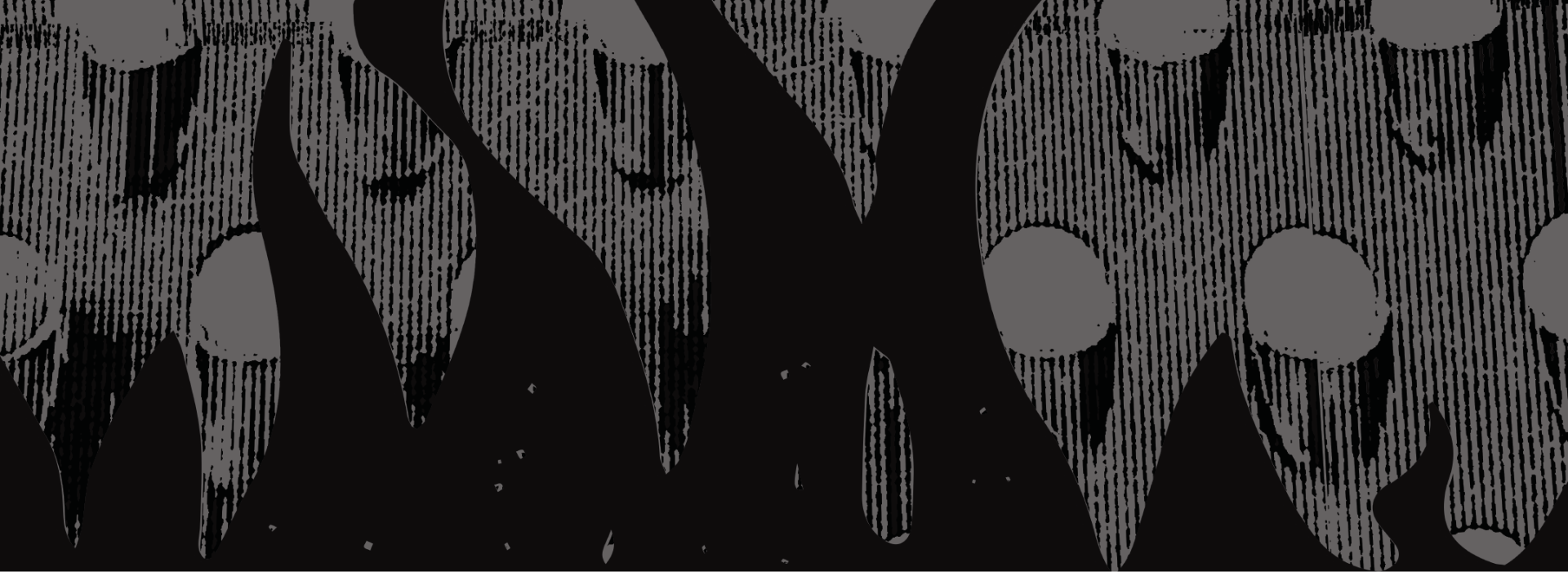 A grayscale abstract illustration featuring ghost-like figures with blank, oval faces and dark, elongated bodies standing close together against a textured backdrop—a haunting vision inspired by the 2025 Slab Showdown in DC.