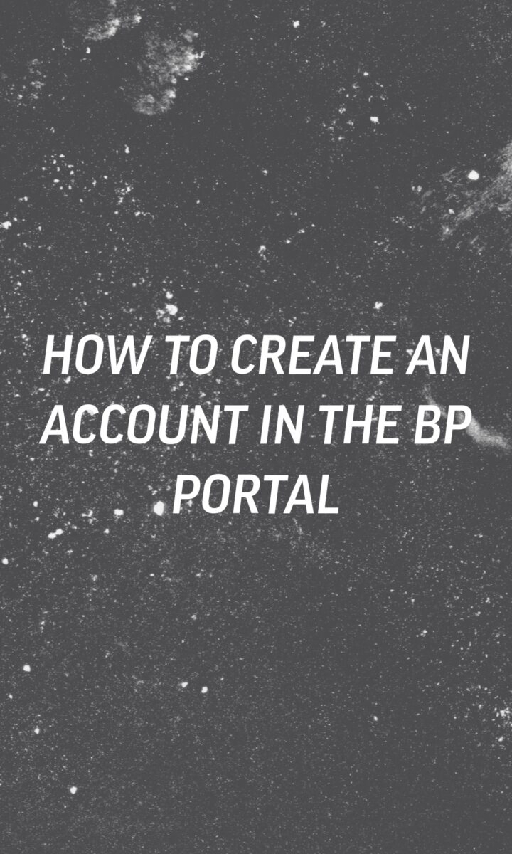 White text on a gray, starry background reads: How to create an account in the BP portal for Bouldering Project fitness and yoga classes.