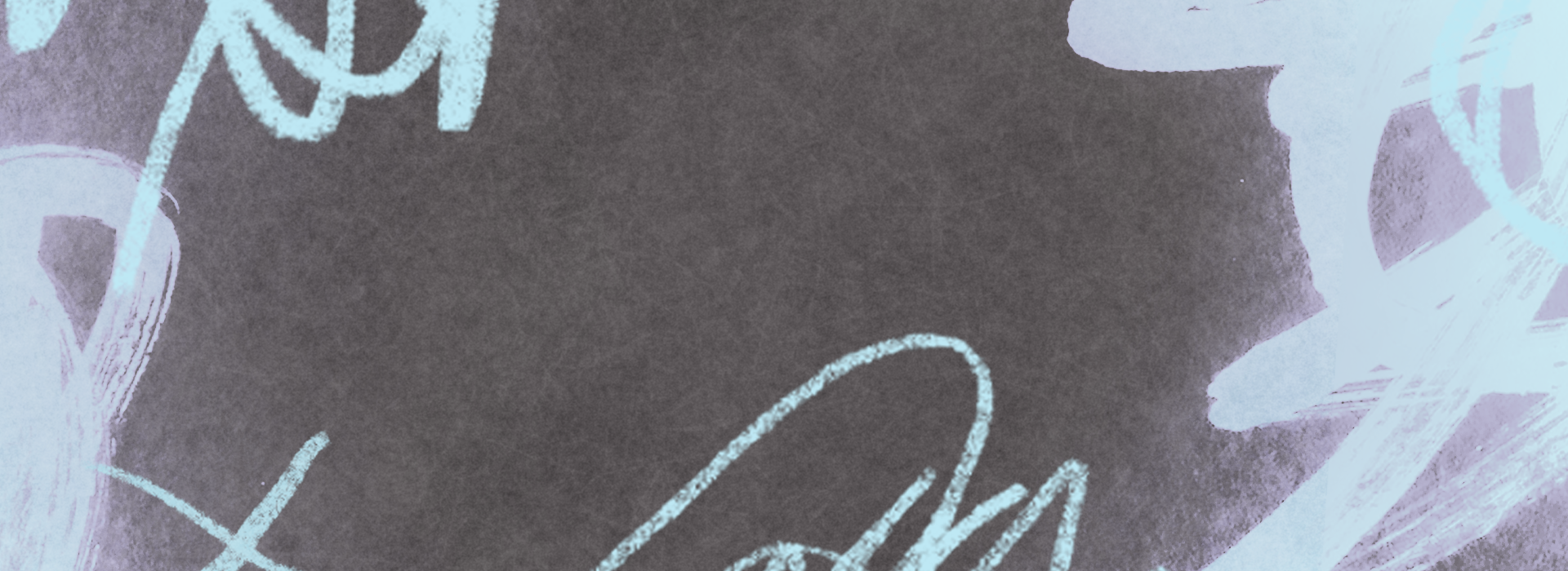 Abstract image featuring a dark textured background, with swirling, light blue and white brush strokes and scribbles framing the edges—perfect as a creative summer camp template or for highlighting a vibrant summer program.