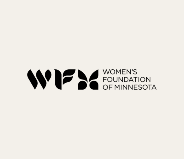 Logo for the Women’s Foundation of Minnesota featuring the initials WFM in bold, stylized black letters, with the organization’s full name to the right in uppercase letters—an emblem of their Climb for Community spirit.