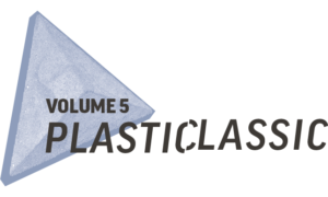 A blue triangular shape with the words VOLUME 5 inside it appears to the left of the text PLASTICLASSIC in bold, black letters on a white background, representing an indoor climbing boulder league.